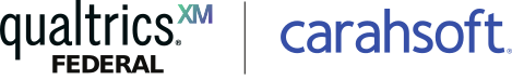 Qualtrics Federal + Carahsoft logo lockup